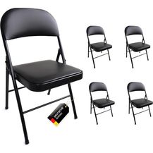 Bild für Stalwart Klappstuhl Gästestuhl bis 130 kg klappbar schwarz für Gäste und Veranstaltungen (4er Set)