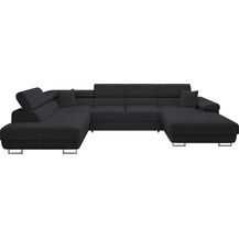 Bild für Ecksofa Torezio Bis Cord mit Bettkasten, Schlaffunktion und Einstellbare Kopfstützen (Farbe: Poso 135, Seite: Links)
