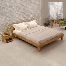 Bild für Krok Wood Massivholzbett Julia mit Kopfteil in Eiche (100x200)