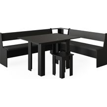 Bild für Eckbankgruppe Roman Schwarz 210 x 180 cm mit Tisch Vicco