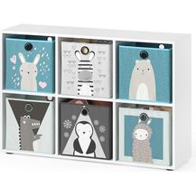 Bild für Kinderregal Weiß 72 x 107.8 cm mit 6 Faltboxen Vicco