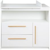 roba Wickelkommode 'Lilo' breit - inkl. Wickelansatz - 2 Schubladen - Weiß