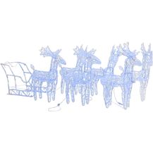 Bild für vidaXL Rentiere Schlitten Weihnachtsdekoration 320 LEDs Acryl 3100425