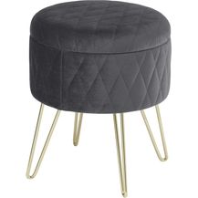 Bild für WOLTU SH63dgr Sitzhocker mit Stauraum Polsterhocker Samtstoff Golden Metallbeine