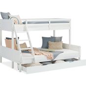 Kinderbett mit Bettkasten Etagenbett 90x200 und 140x200 Weiß Holz Doppelstockbett Jugendbett Hochbett Stockbett