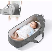 Bild für SUNVENO Tragetasche, Sleep Carrier, Schlafnest für Babys, Babykorb, Dinosaurierkorb, Moseskorb für 1-12 Monate, Babynest Neugeborene, Baby tragbares Bett, Baby Reisebett (Grau）