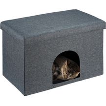 Bild für Katzenhöhle mit Sitzauflage in Grau