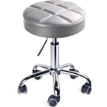 Bild für Leader Accessories Drehhocker höhenverstellbar Rollhocker Funktionaler Arbeitshocker Studiohocker im modernen Design Hellgrau(Sitz Φ35cm)