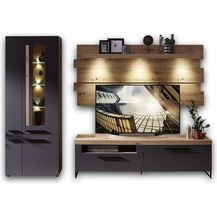 Bild für Stella Trading LOFT-TWO Wohnwand Komplett-Set in Artisan-Eiche Optik, graphit