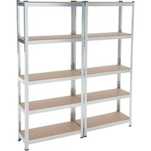 Bild für Lagerregal Steckregal Werkstattregal 170 x 75 x 30 cm 2x Kellerregal Schwerlastregal