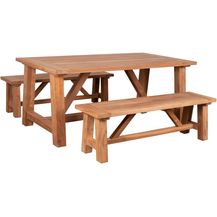 Bild für Biergartenset Newhaven Teak Tisch & 2 Bänke