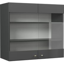 Bild für Küchenglasschrank Fame-Line Anthrazit-Gold Landhaus 80 cm Vicco