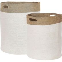 Bild für Textilkorb Baumwolle weiß beige 2er Set KARDH