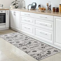 Bild für Carpetia Teppich Küchenläufer I Gelrücken I Schriftzug I grau