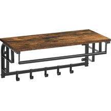 Bild für Vintage Wandgarderobe Garderobenhaken Wandregal mit 5 Haken