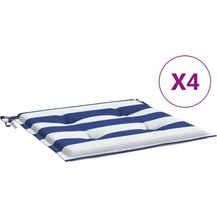 Bild für vidaXL Gartenstuhl-Kissen 4 Stk. Blau & Weiß Gestreift 40x40x4cm Stoff 361012