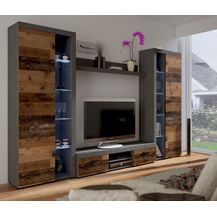 Bild für Rumba XL Wohnwand Schrankwand Anbauwand Wohnkombi Wohnzimmer Old Wood + Matera