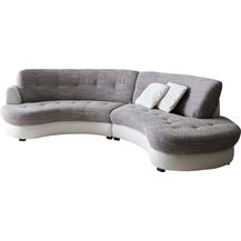 Bild für Couch Napoli Hellgrau Weiss 300x95 cm Rundsofa inkl. Kissen Sofa