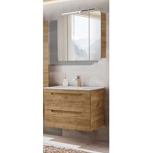 Bild für Waschtisch und Spiegelschrank Set LUTON-56-CRAFT in Wotan Eiche Nb