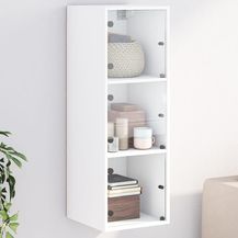 Bild für vidaXL Wandschrank mit Glastüren Weiß 35x37x100 cm 836483