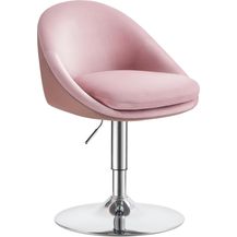 Bild für VASAGLE Stuhl verstellbar, Schminkstuhl, Bürostuhl, drehbar, Barhocker mit Rückenlehne und Sockel, Stahl, für Theke, Büro, Schminktisch, Esszimmer, 52,5x50 x (81,5–93,5)