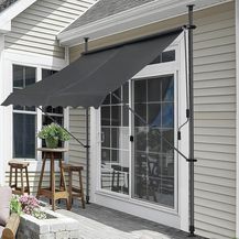 Bild für pro. tec Klemmmarkise Stem Markise ohne Bohren 250 x 120 x 220-309 cm Balkonmarkise mit Handkurbel Sonnenschutz Stahlgestell Anthrazit