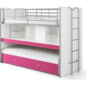 Vipack 'Bonny' Funktionsetagenbett, Holz weiß/pink, 90 x 200 cm