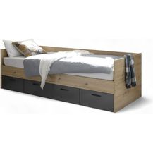 Bild für Stella Trading Liam Modernes Einzelbett mit 3 Schubkästen 90x200 cm