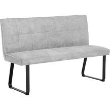 Bild für byLIVING Bank Talea / Moderne Sitzbank mit einem Webstoff-Bezug in hellgrau / Metall Gestell schwarz pulverbeschichtet / Bank mit Rückenlehne / B 140