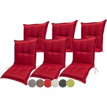 Bild für sunnypillow Liegenauflage 6 Stück Gartenstuhlauflagen 100 x 50 x 9 cm