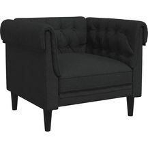 Bild für vidaXL Chesterfield-Sessel Schwarz Stoff 372540