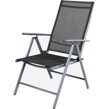 Bild für Garten Klappstuhl Gartenstuhl Hochlehner Alu Textilen Silber/Anthrazit