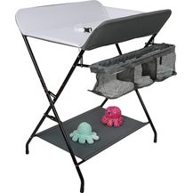 Bild für OHMG Baby Wickelkombi Klappbare Wickelkommode,Wickeltisch mit Rollen,Mobiler Wickeltisch mit Wickelauflage,Sicherheitsgurt und Ablagefächern,Wasserdicht und Höhenverstellbar,Stabil