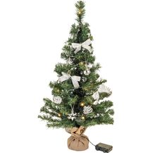 Bild für Bambelaa! Weihnachtsbaum Künstlich Mit Beleuchtung Geschmückt Tannenbaum Dekoriert Christbaum Beleuchtet LED 75cm Silber