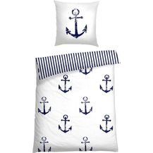 Bild für Schiesser Wende-Bettwäsche-Set Marina aus weicher Baumwolle in maritimem Look