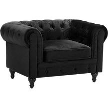 Bild für Sessel Samtstoff schwarz CHESTERFIELD