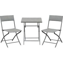 Bild für Outsunny Bistroset Polyrattan 3tlg. Balkonmöbel Set Sitzgruppe Essgruppe Gartenmöbel Garnitur