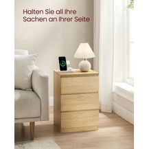 Bild für VASAGLE Nachttisch mit Steckdosenleiste