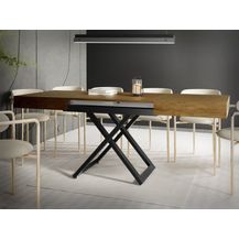 Bild für WFL GROUP Couchtisch Cavetta U höhenverstellbar ausziehbar mit schwarzen Metallbeinen (erhältlich in einer Größe – 120x80x27-76 cm, ausziehbar auf 200 cm)