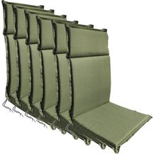 Bild für BURI 6X Gartenstuhlauflage 118x47 4,5cm stark in Grün für Hochlehner