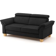 Bild für CAVADORE 3-Sitzer-Sofa Ammerland in Echtleder / Landhaus-Sofa mit Federkern + Kopfteilverstellung / 186 x 84 x 93 / Leder Schwarz