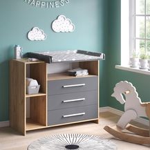 Bild für Wickelkommode Oskar Anthrazit/Sonoma 113 x 100 cm Vicco