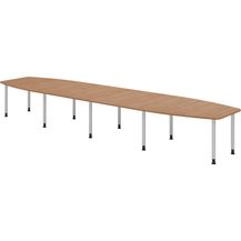Bild für bümö Konferenztisch oval 520x130 cm großer Besprechungstisch in Nussbaum