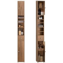 Bild für SoBuy BZR34-PF Badezimmer Hochschrank mit 5 Fächern Badschrank Badregal mit 1 Schublade und Türen Badmöbel Vintage BHT ca. 20 x 180 x 20 cm