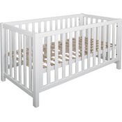 Bubema 'Nils' Babybett 70x140 cm, weiß, 2-fach höhenverstellbar, Schlupfsprossen