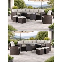 Bild für Mandalika Garden Polyrattan Dining-Ecklounge "Melos XL" inkl. Ecksofa