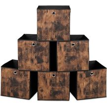 Bild für Stoff Aufbewahrungsbox Holzoptik 6er Set 10050559_60