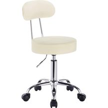 Bild für Arbeitshocker BH34 Rollhocker Kunstleder cremeweiß