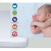 Matratzenschoner aus Baumwolle für Babykrippe | 80x130 cm | Wasserdicht | Atmungsaktiv | mit Gummi verstellbar | Anti Bakteriell | 2 Stück