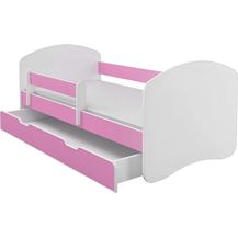 Bild für Kinderbett Jugendbett mit einer Schublade und Matratze Weiß ACMA II (160x80 cm + Schublade, Rosa)